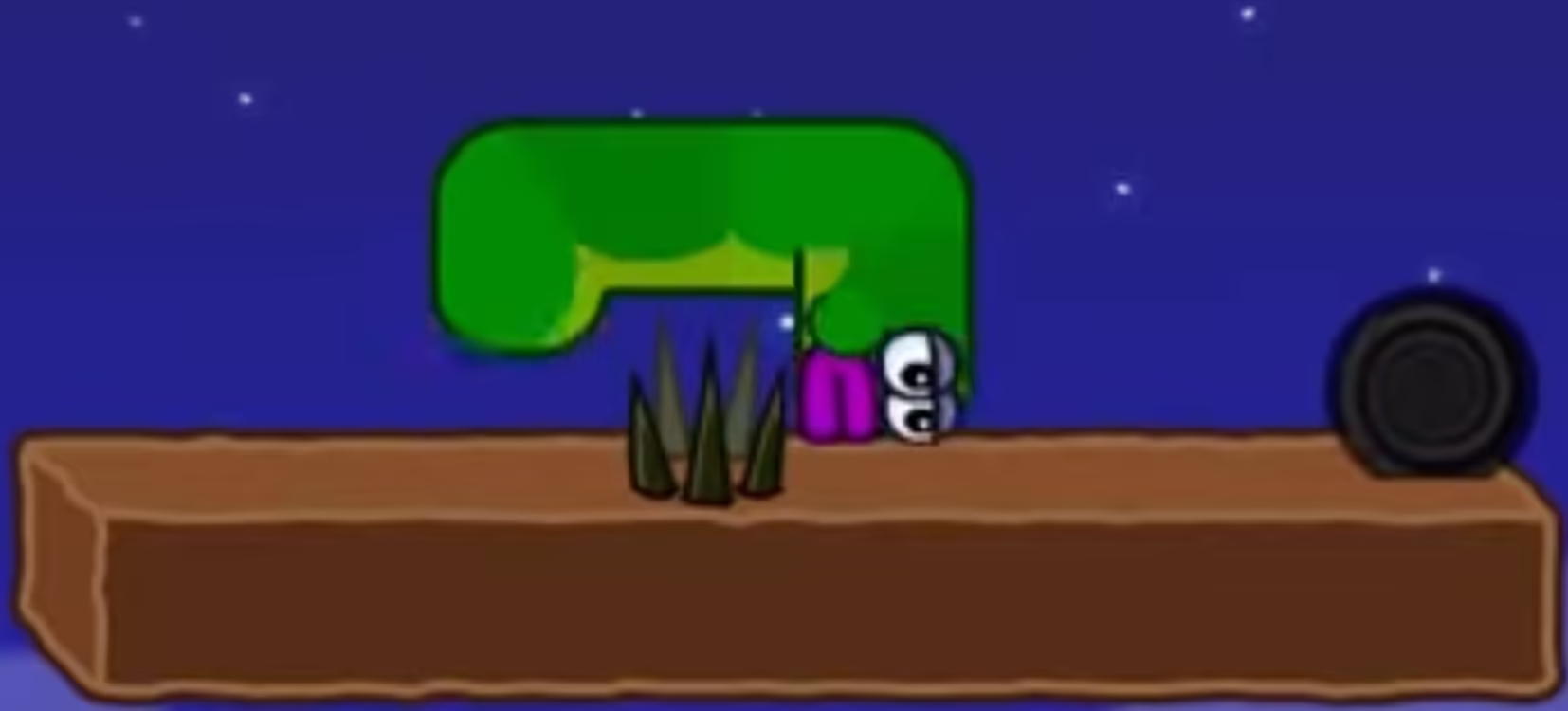 Apple Worm Level 21 Step 4: Drop down, then move right to finish