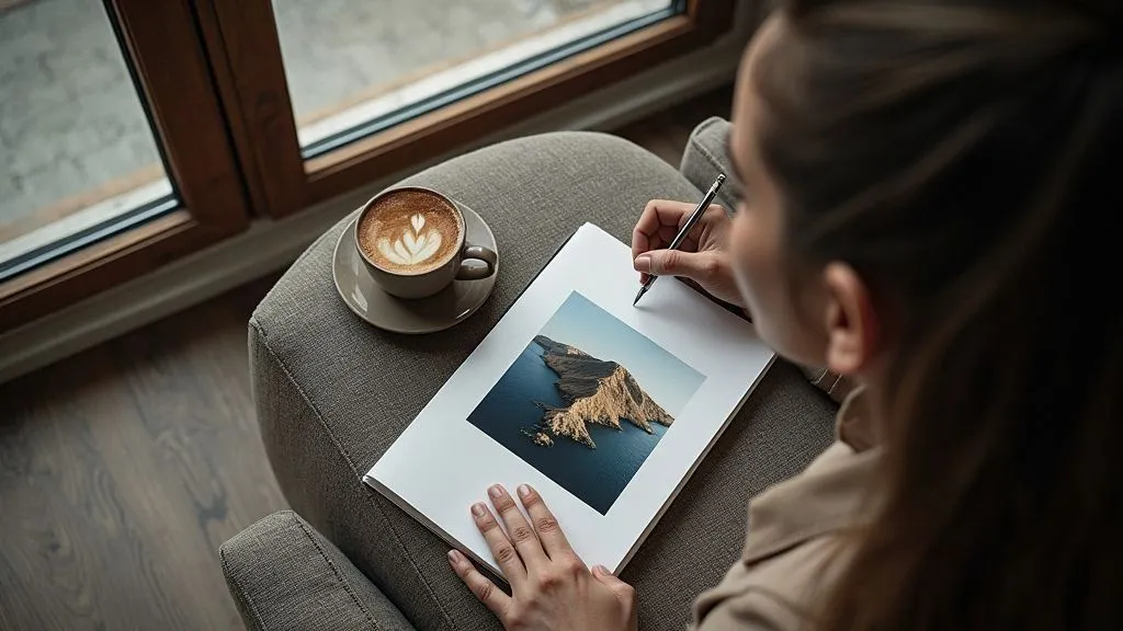 Hands organizing photos on iPhone, iPad, and Mac together